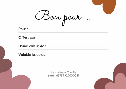Carte cadeaux (format papier)